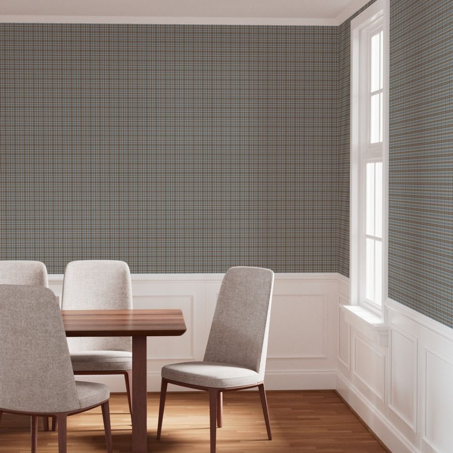 Cream with Beige and Blue French Provincial Tartan Wallpaper old color tartan wallpaper