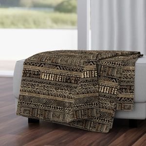 Tribal Mudcloth Boho Ethnic Print in Black and Cream Home Styling Collection Interior Collection ethnic mudcloth throw blanket design