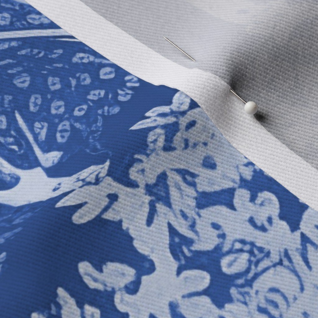 New England Endless Forest Trees Winter Light Blue Porcelain Glaze Fabric blue pattern fabric