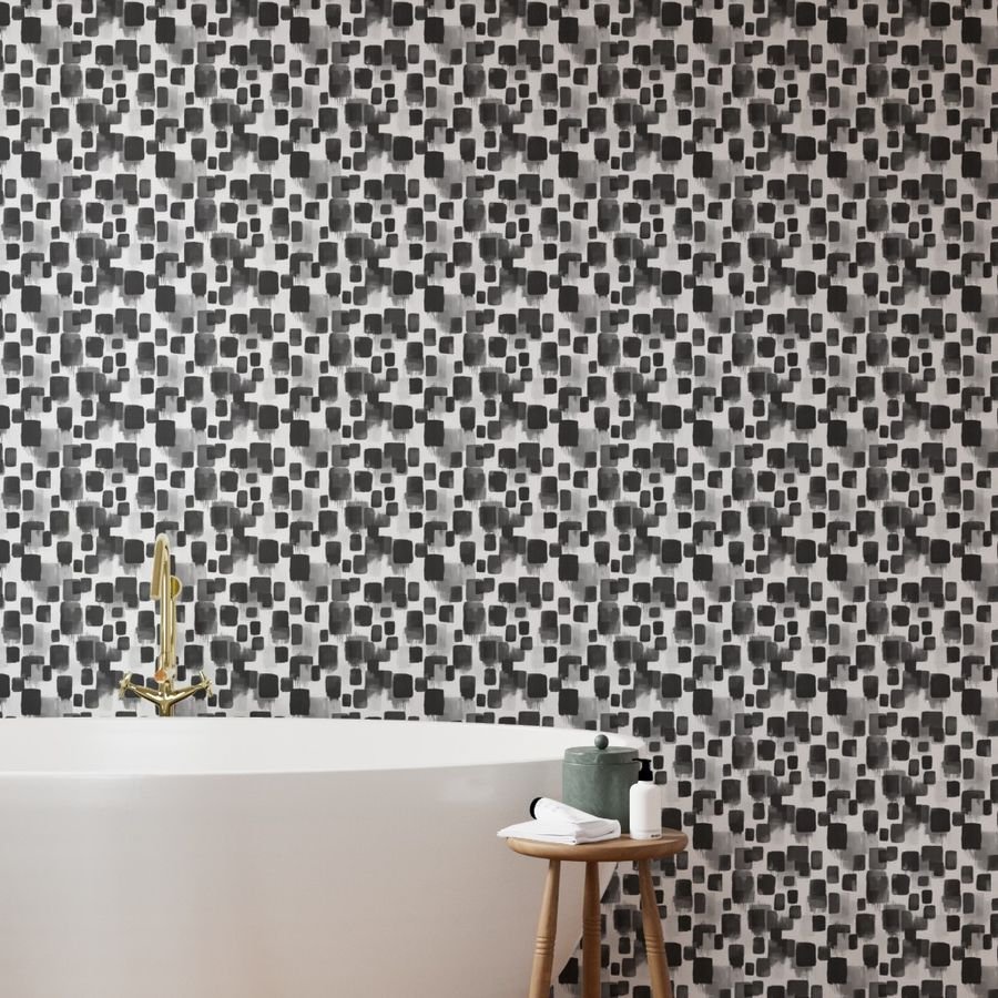 Abstract Monochrome Brushstroke Blocks in Black White and Gray Wallpaper abstract wallpaper