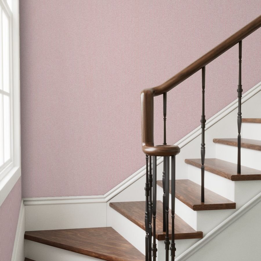 Dusty Rose Pinstripe in an English Country Garden Wallpaper soft pink wallpaper