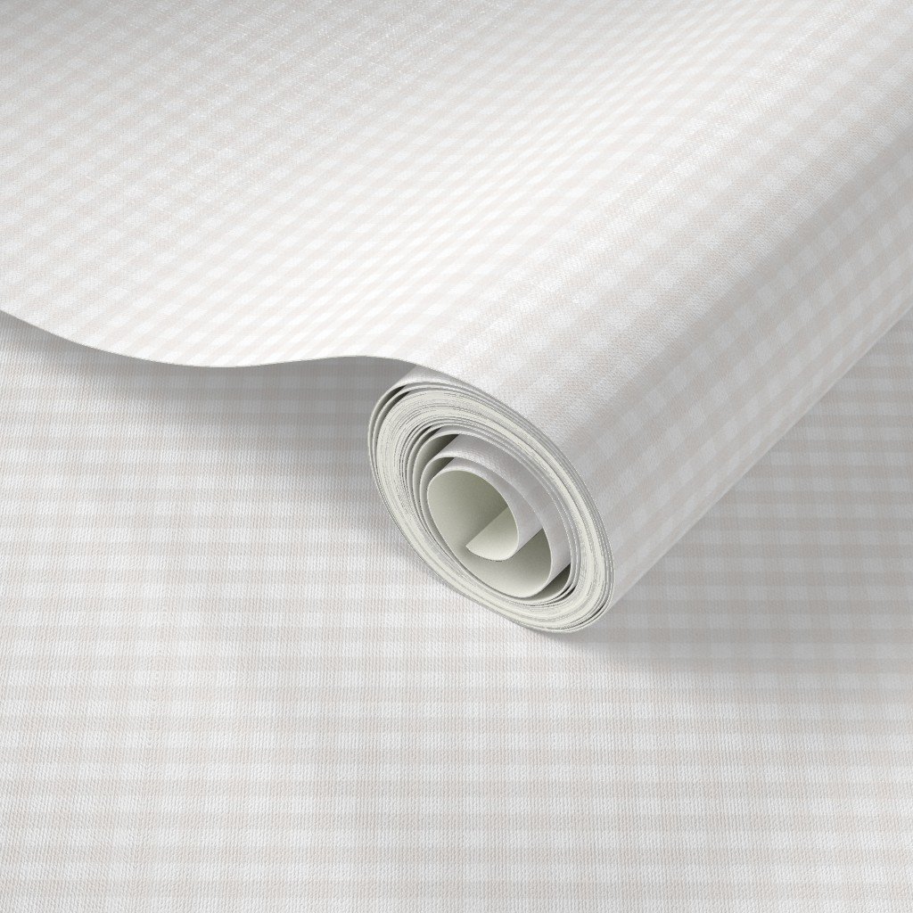 Soft Bone White Gentle Light Neutral Small Gingham Check Plaid Wallpaper baby wallpaper
