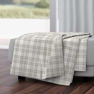 Cool Greige Small Traditional Tartan Plaid Pattern Home Styling Collection Decor Collection small scale throw blanket design