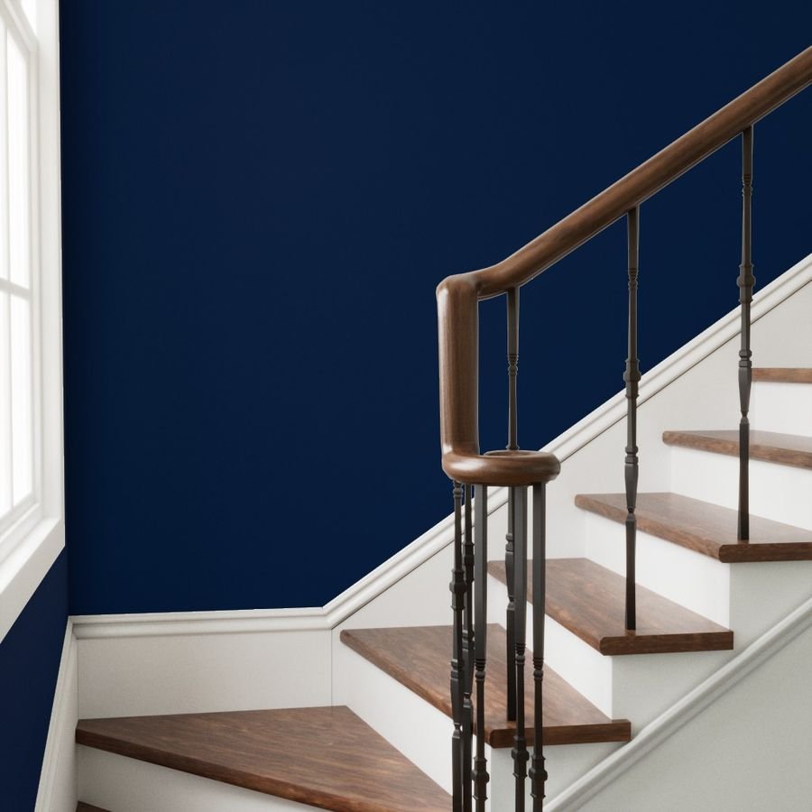 Frosted Midnight Blue Deep Winter Christmas Night Solid Wallpaper blue wallpaper