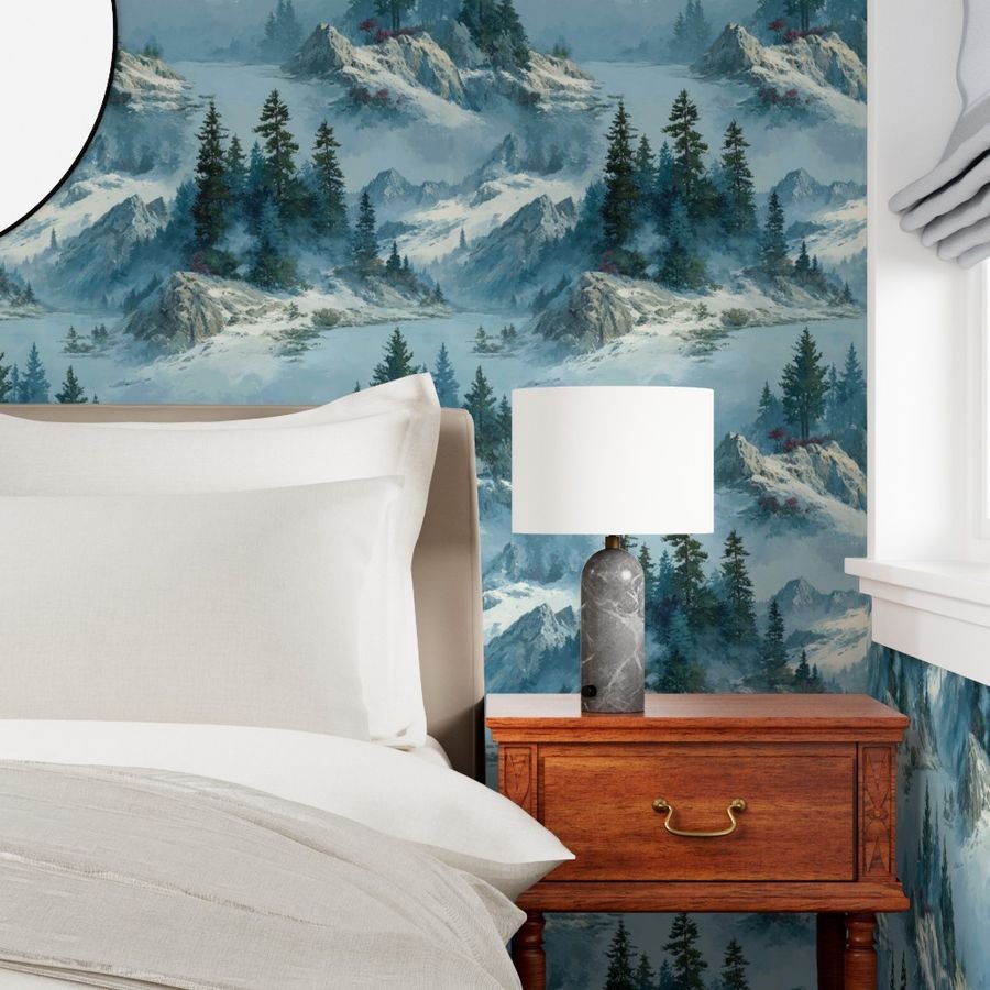 Olympic National Park Winter Christmas Watercolor Landscape Wallpaper christmas wallpaper