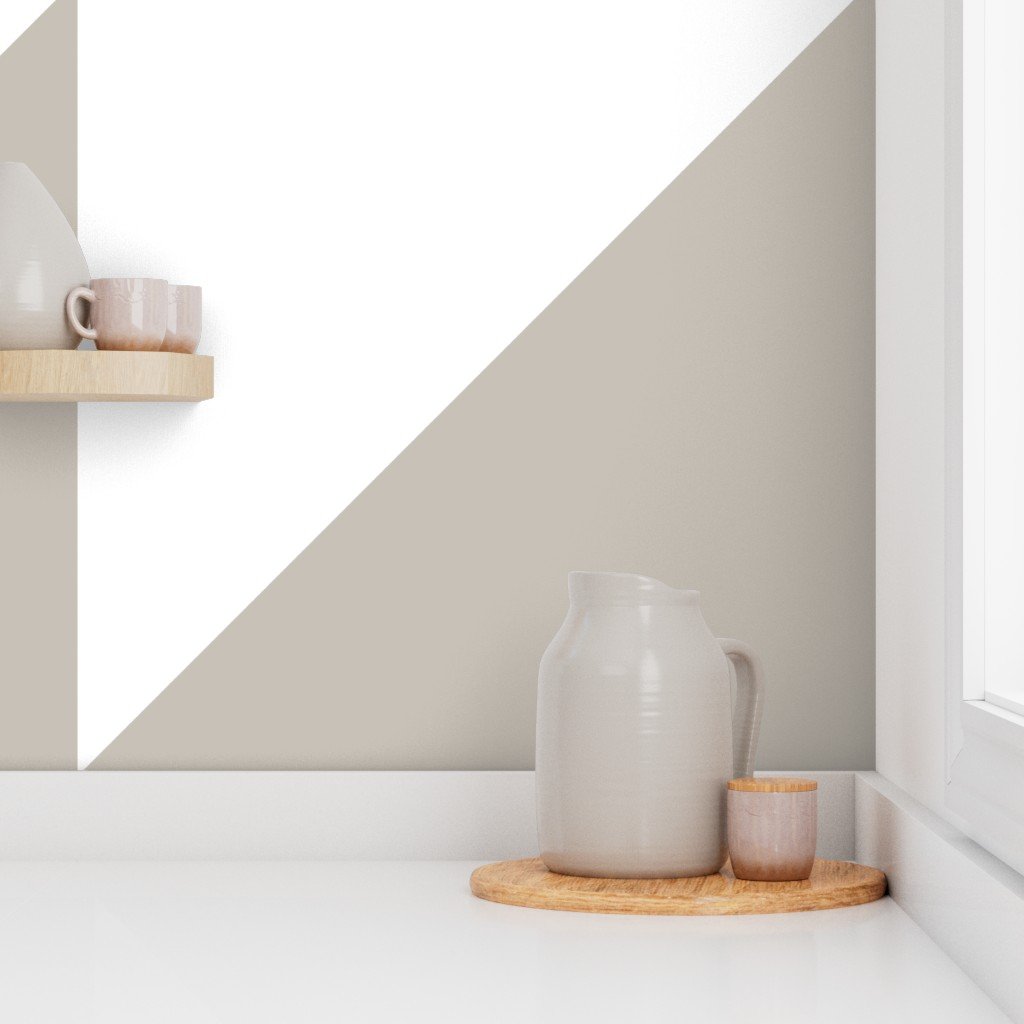 Bold Greige and White Oversized Geometric Triangle Wallpaper Wallpaper abstract wallpaper
