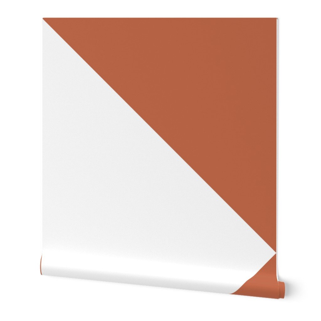 Bold Terracotta and White Oversized Geometric Triangle Wallpaper lifestyle view
