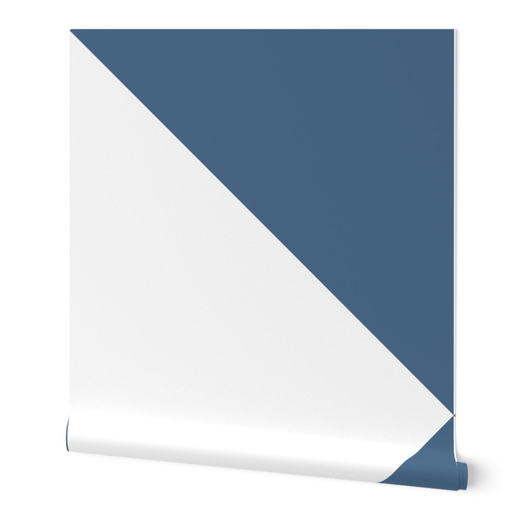 Bold Slate Blue and White Oversized Geometric Diamond Wallpaper slate blue wallpaper