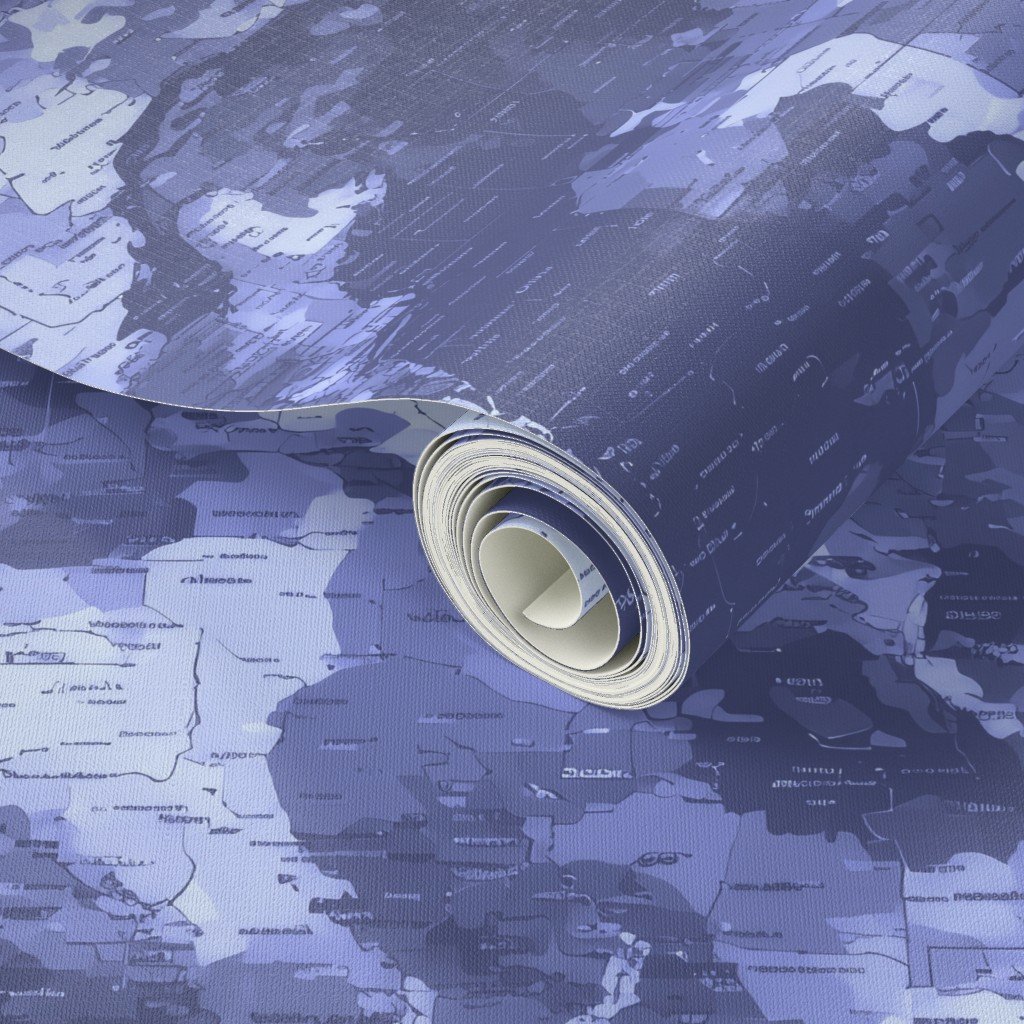 USA State Outline Navy Camouflage Repeat Wallpaper cool tone wallpaper