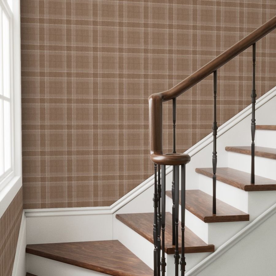 Light Abe t Wool-Texture Tartan Plaid Fabric Wallpaper design wallpaper