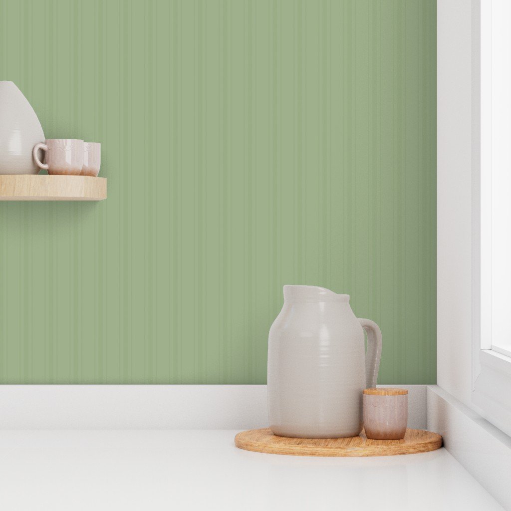 Tonal Sage Green Tailored Ticking Stripe Cottage Farmhouse Small Scal Wallpaper subtle pattern wallpaper