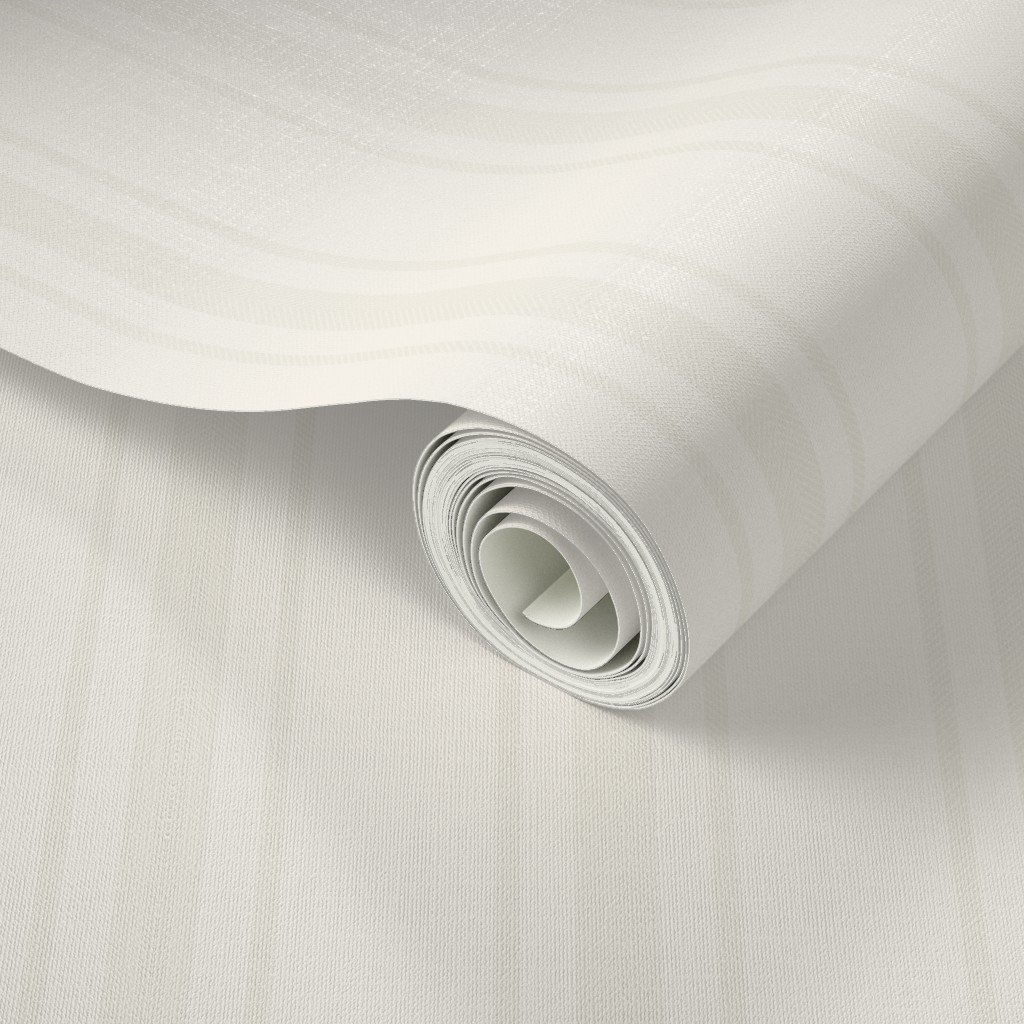 Tonal Soft Cream Tailored Ticking Stripe Cottage Farmhouse Wide Strip Wallpaper tonal stripe wallpaper
