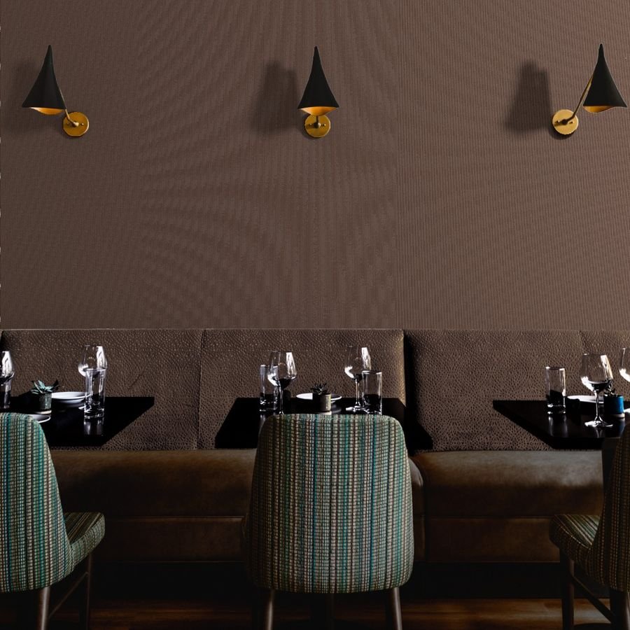 Classic White Pinstripe on Chocolate Brown Office Stripe Pattern Wallpaper banker stripe wallpaper