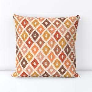Hotel Cala Sol Sun Bleached Vintage Diamond Textile Design Collection Home Styling Collection warm tone throw pillow design