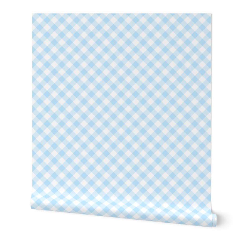 Baby Blue Gingham Check Plaid Wallpaper baby shower wallpaper
