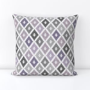 Small Sun Faded Mediterranean Diamond Pattern in Smoky Lavender Slate Decor Collection Home Styling Collection smoky lilac throw pillow design