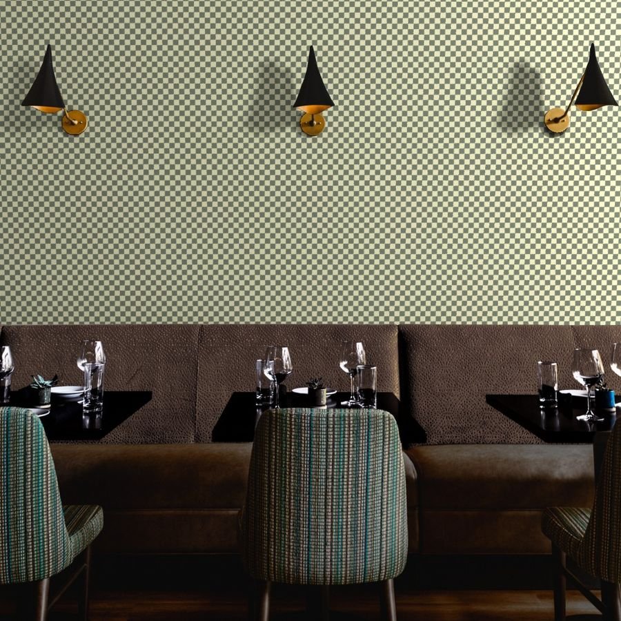 Classic Sage Green and Cream White 1 Inch Check Wallpaper sage green wallpaper