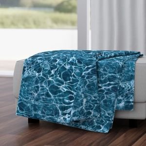 Naxos Aegean Blue Water Ripples Home Decor Collection Design Collection cool tone throw blanket design