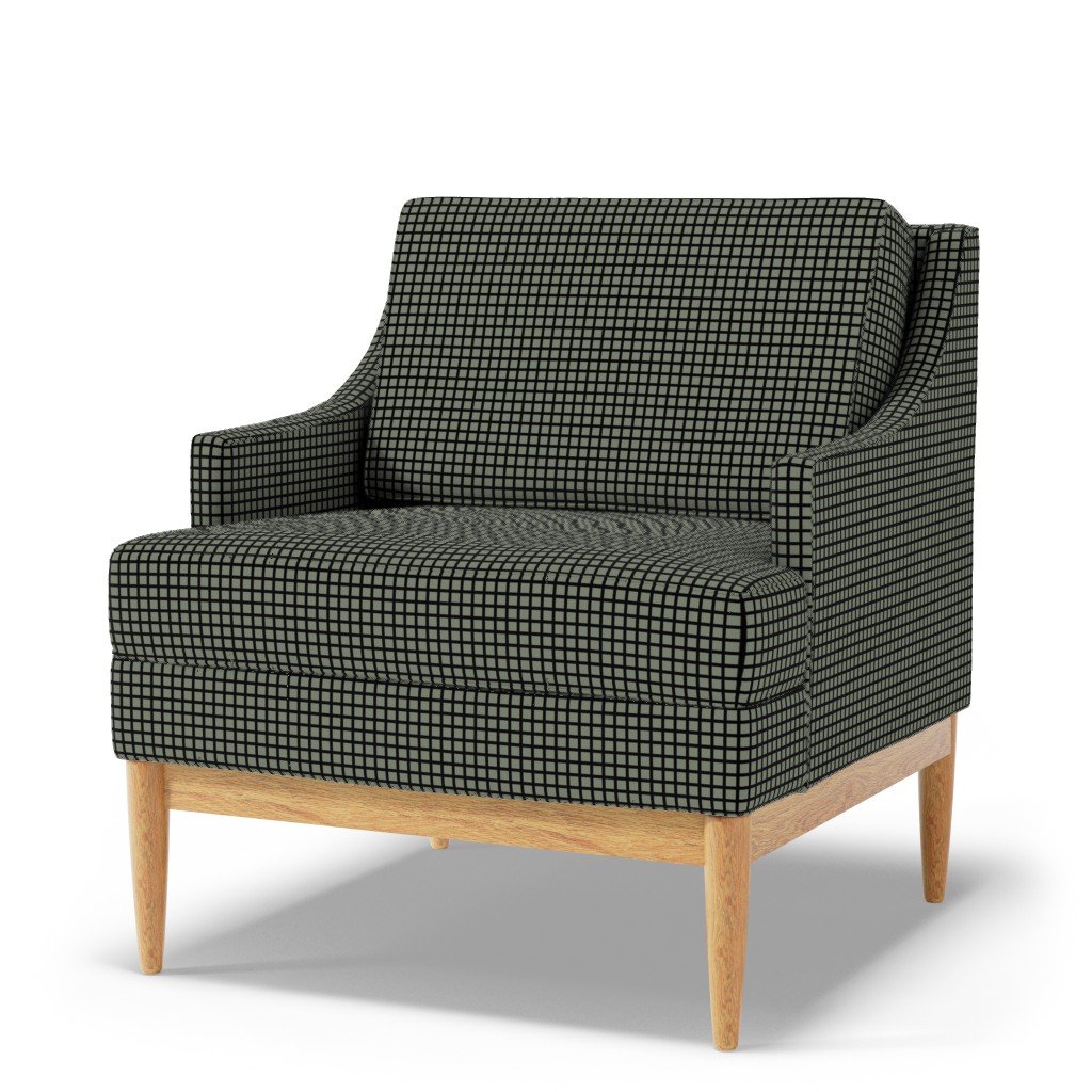 Classic Black and Sage Green 1/2 Inch Grid Fabric earth tone fabric