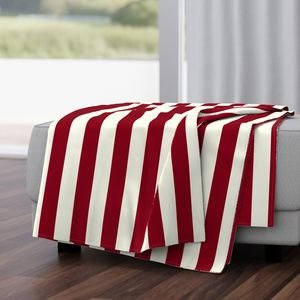 Classic Burgundy and Ivory 2-inch Vertical Stripes Home Decor Collection Home Styling Collection classic stripe throw blanket design