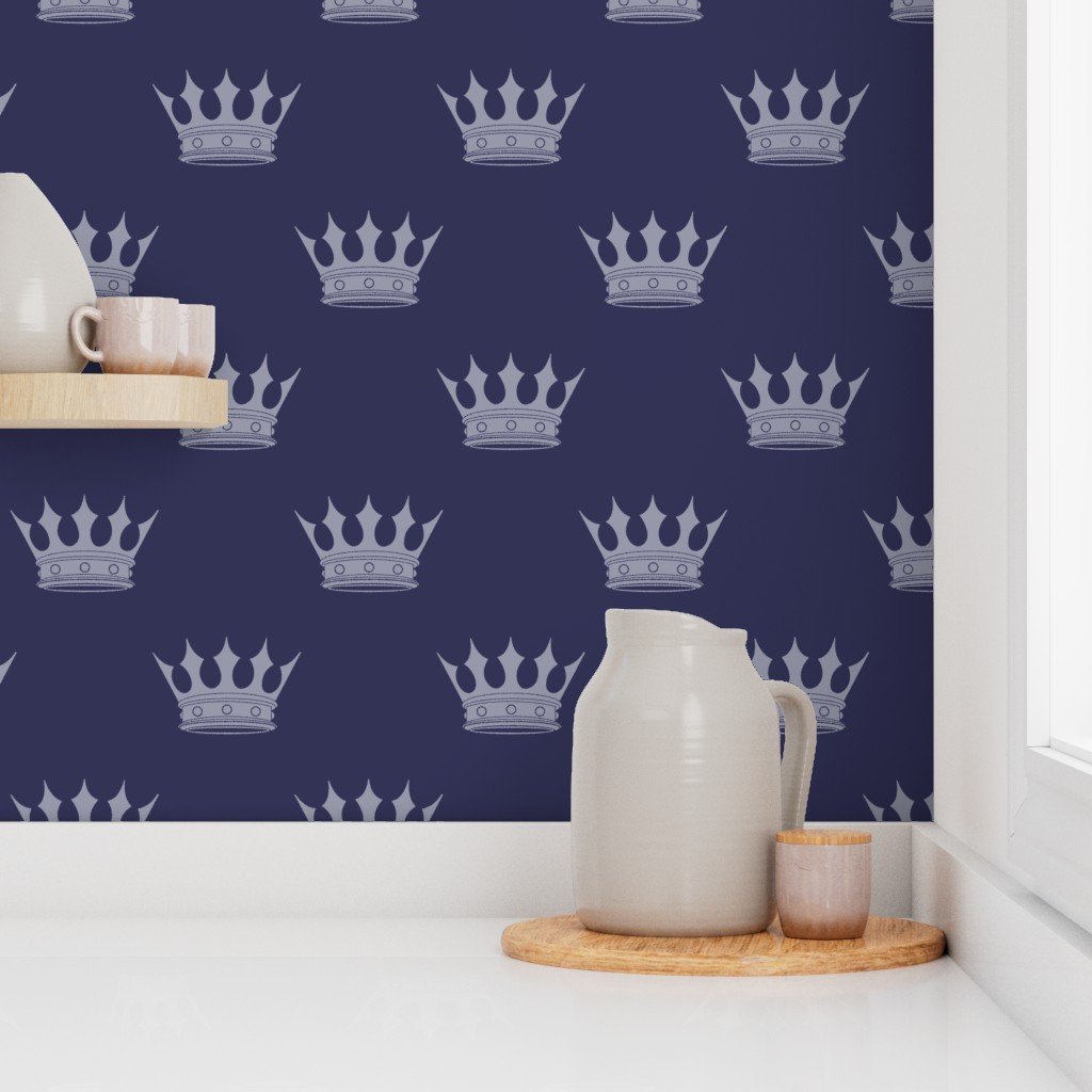 Royal Blue on Blue Crowns Wallpaper royal blue wallpaper