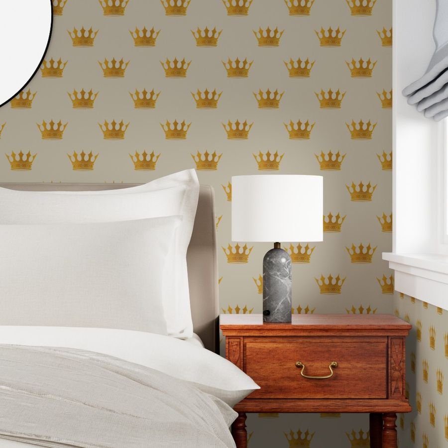 George Grey Royal Golden Crowns Wallpaper pale grey crowns wallpaper