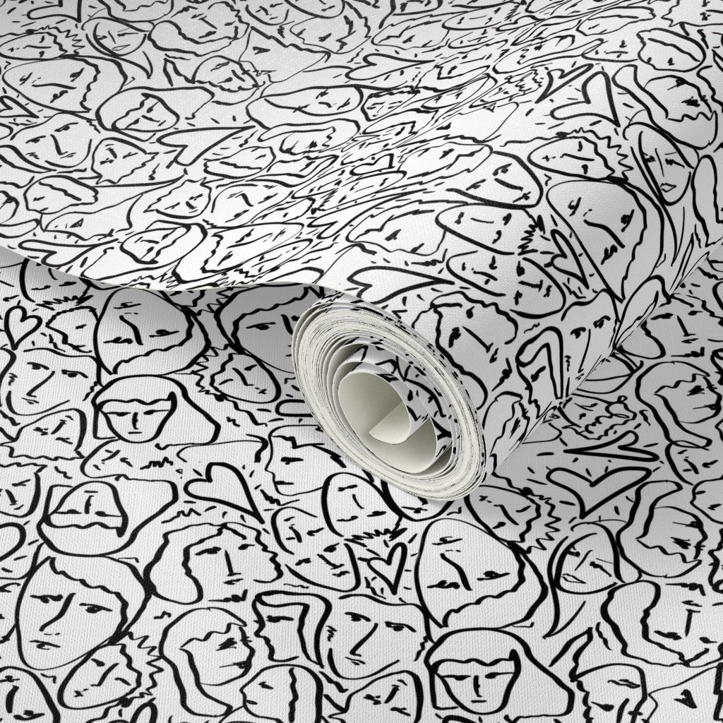 Elio Hearts in Black and White Wallpaper faces shirt wallpaper