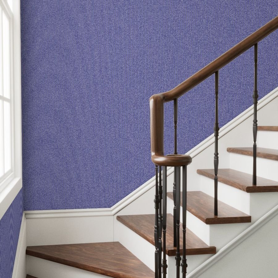 Blue and White 1/8-inch Thin Pencil Vertical Stripes Wallpaper pencil stripes wallpaper