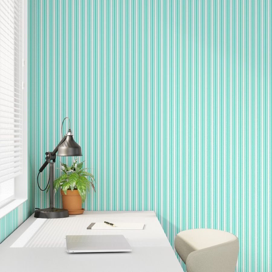 Trendy Large Aqua Gift Box Pastel Aqua French Mattress Ticking Double Wallpaper gift box wallpaper