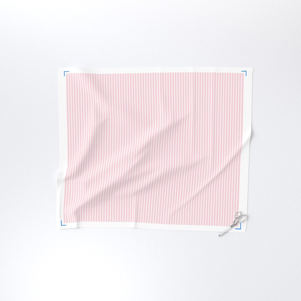 Classic Small Pink Petal French Mattress Ticking Double Stripes Fabric pink and white fabric