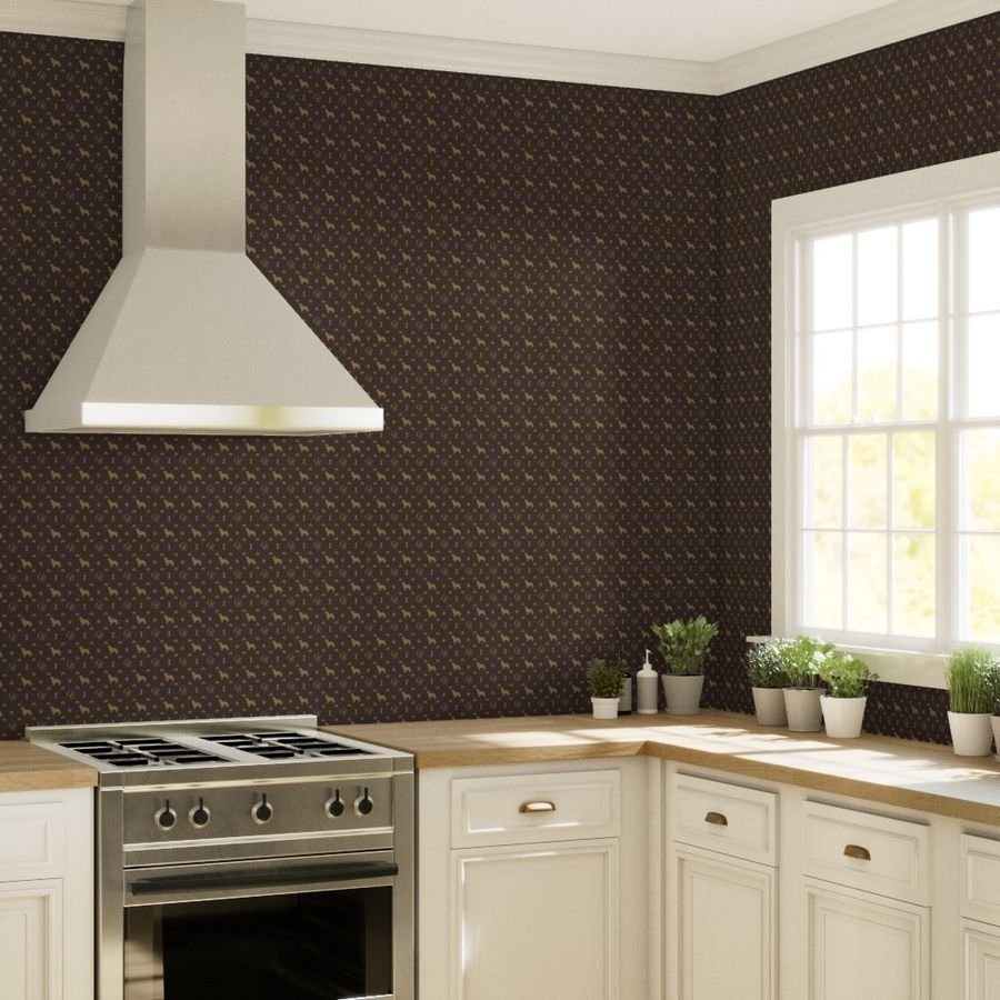 Louis Golden Retrievers Luxury Dog Pattern Wallpaper tan and brown wallpaper