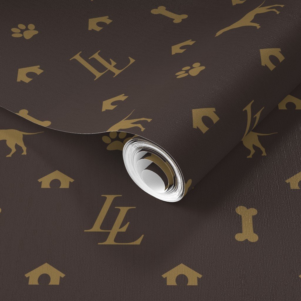 Louis Lab Mini Luxury Doggy Days Wallpaper brown and tan wallpaper