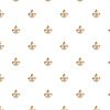 Faux-Effect Metallic Gold Fleur de Lis Royal Symbols on Wedding White
