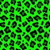 Jumbo Leopard Spots Animal Repeat Pattern Print in Green and Black