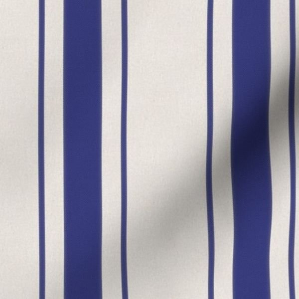 Medium Cornflower Blue Antique Vintage Mattress Ticking Stripe on Cream Home Decor Collection Home Styling Collection antique stripe fabric design
