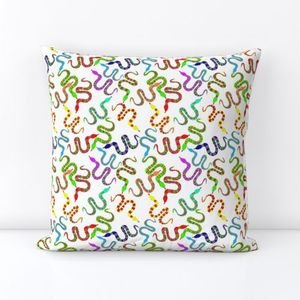 Neon Snakeys Bright Colored Snakes Design Collection Home Decor Collection neon green throw pillow design