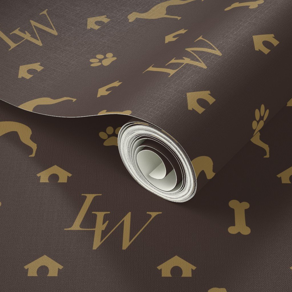 Louis Whippet Luxury Dog Attire Wallpaper monogram canvas wallpaper