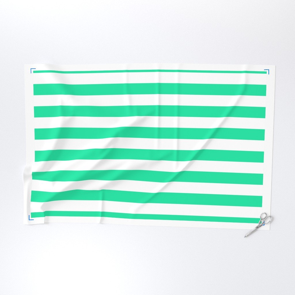 SeaMint Horizontal Tent Stripes Florida Colors of the Sunshine State Fabric horizontal stripes fabric