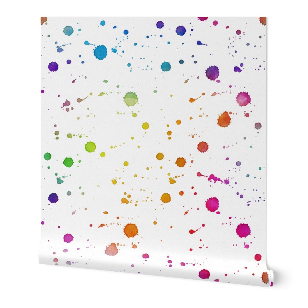Rainbow Bright Pastel Watercolor Drops Splatters and Dribbles Wallpaper drops dribbles wallpaper
