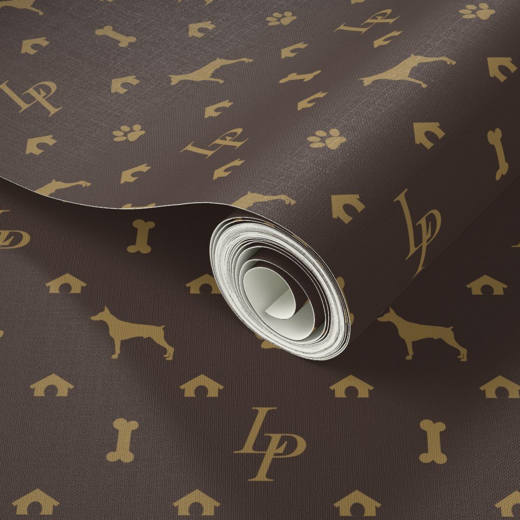 Louis Mini Pinscher Luxury Dog Attire Monogram Pattern Wallpaper pinscher print wallpaper