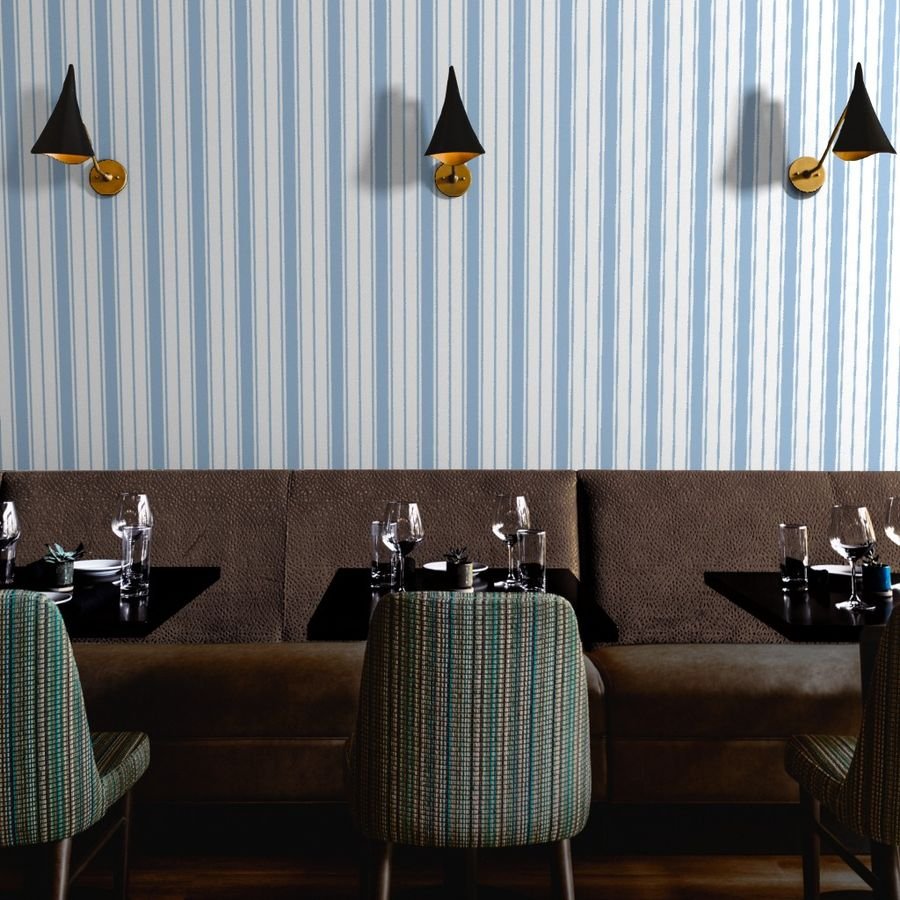 Blue and White Vertical French Stripe Wallpaper wide stripe wallpaper