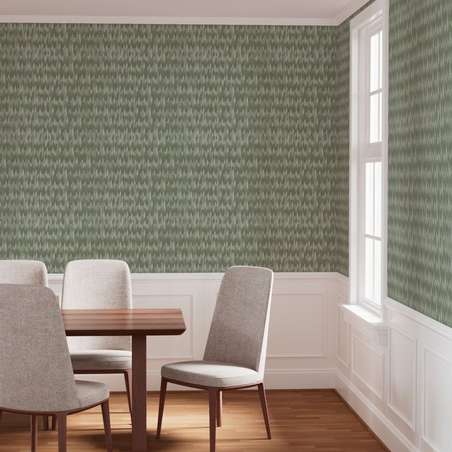 Endless Evergreen Forest with Fir Trees in Shades of Sage Green Wallpaper sage green wallpaper