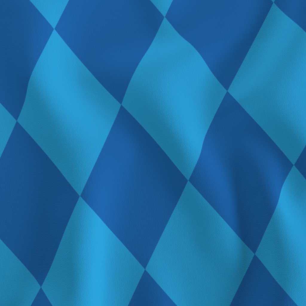 Oktoberfest 5 inch Bavarian Beer House Blue and Dark Blue Large Fabric beer garden fabric