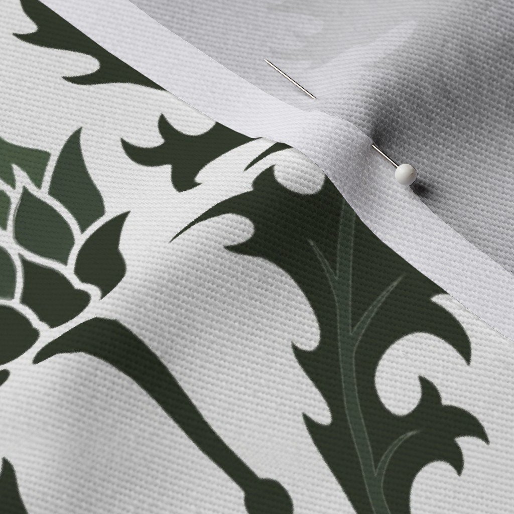 Large Scottish Thistle Flower of Scotland on White Fabric scottish heather fabric