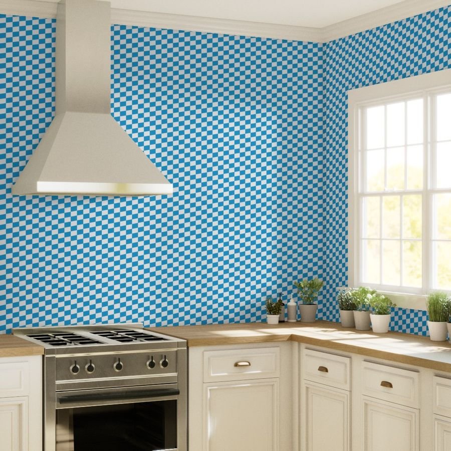 Oktoberfest Bavarian Beer Festival Blue and White Medium Diagonal Wallpaper diamond pattern wallpaper