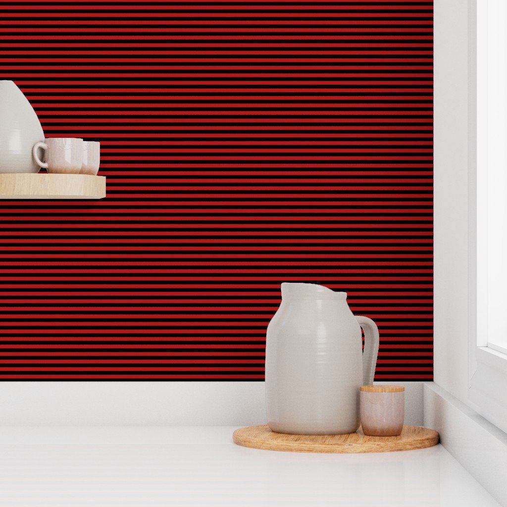 Halloween Holiday 1/4 inch Black and Blood Red Witch Stripes Wallpaper black stripe wallpaper