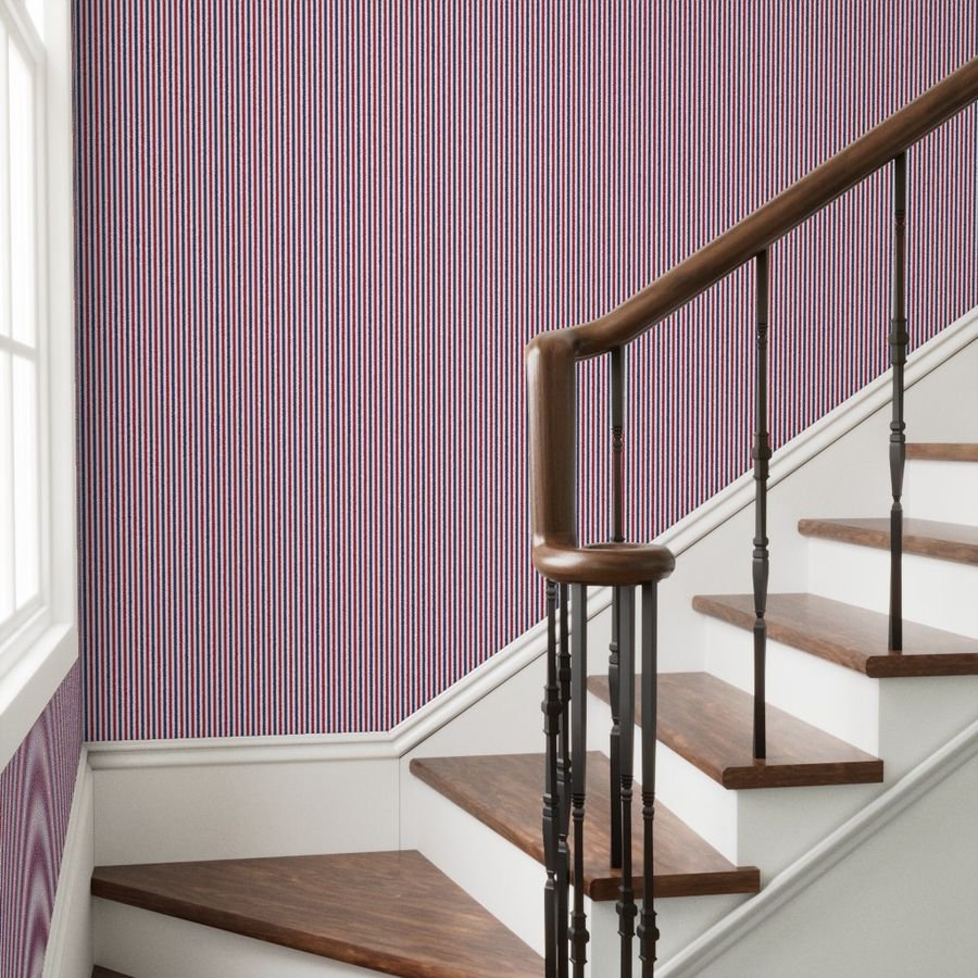 1/4 inch Flag Red White and Blue Alternating V Pin Stripes Wallpaper american flag wallpaper