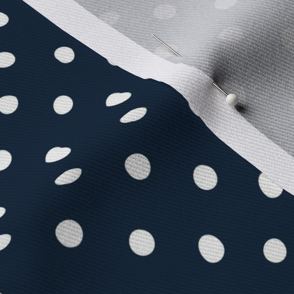 1/4 inch Classic White Polkadots on Navy Blue Fabric navy blue fabric