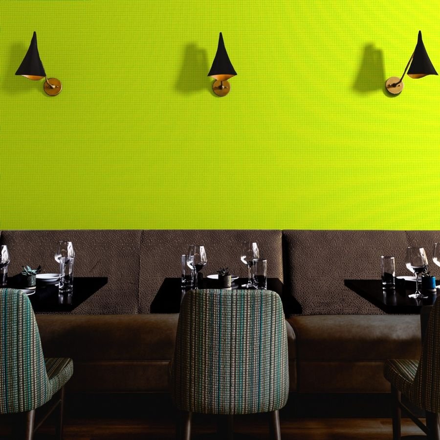Green on Yellow on Lemon and Lime Grid 1/2 inch Wallpaper lemon and lime wallpaper