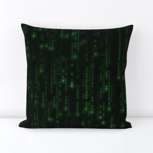 Neon Green Digital Rain Computer Code Decor Collection Decor Collection neon code throw pillow design